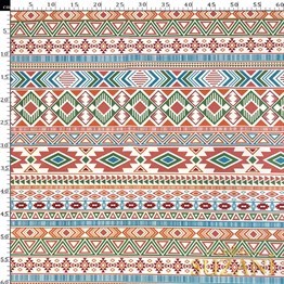 Aztek Desenli Dijital Baskılı Kumaş