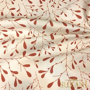 Bakır Minik Yaprak Desenli Dijital Baskılı Kumaş
