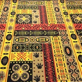 Balıklı Etnik Desen Otantik Kumaş