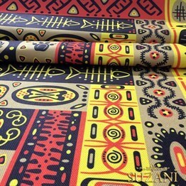 Balıklı Etnik Desen Otantik Kumaş