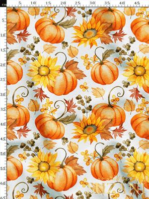 Balkabağı Desenli Dijital Baskılı Kumaş