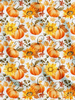 Balkabağı Desenli Dijital Baskılı Kumaş