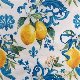 Barok Stil Limon Desenli Dijital Baskılı Kumaş