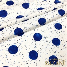 Batik Boya Mavi Puanlı Kumaş