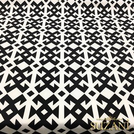 Bereket Motifli Siyah Beyaz Kumaş