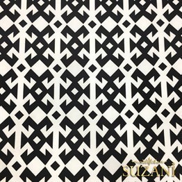 Bereket Motifli Siyah Beyaz Kumaş