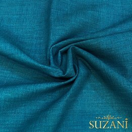 Berrak Mavisi Keten Görünümlü Dijital Baskılı Kumaş