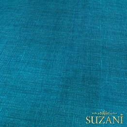 Berrak Mavisi Keten Görünümlü Dijital Baskılı Kumaş