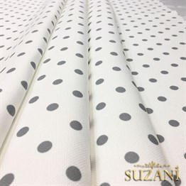 Beyaz Zemin Gri Küçük Puanlı Kumaş