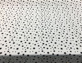 Beyaz Zemin Küçük Büyük Yıldızlı Kumaş