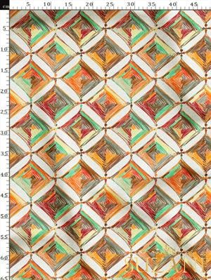 Beyaz Zemin Renkli Mandala Desenli Dijital Baskılı Kumaş