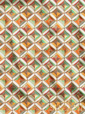 Beyaz Zemin Renkli Mandala Desenli Dijital Baskılı Kumaş