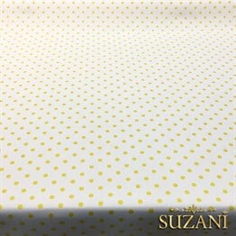 Beyaz Zemin Sarı Küçük Puanlı Kumaş