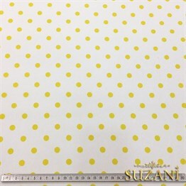 Beyaz Zemin Sarı Küçük Puanlı Kumaş