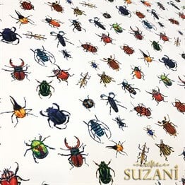 Böcekler Desenli Kumaş