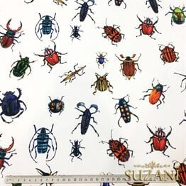 Böcekler Desenli Kumaş