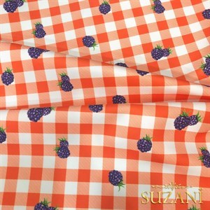 Böğürtlen Pötikare Desenli Dijital Baskılı Kumaş