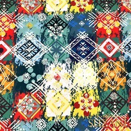 Bohem Eskitme Desenli Kumaş