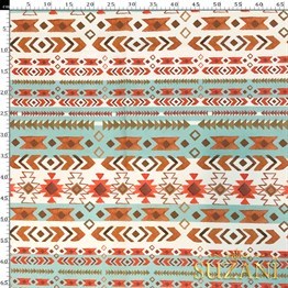 Bohem Etnik Desenli Dijital Baskılı Kumaş