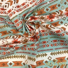 Bohem Etnik Desenli Dijital Baskılı Kumaş