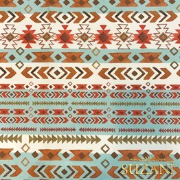 Bohem Etnik Desenli Dijital Baskılı Kumaş
