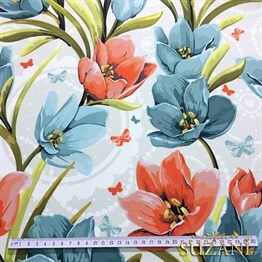 Büyük Çiçekli Kumaş