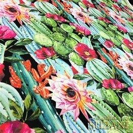 Büyük Kaktüs Desenli Kumaş