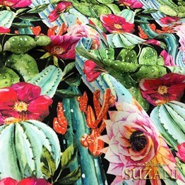 Büyük Kaktüs Desenli Kumaş