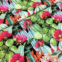 Büyük Kaktüs Desenli Kumaş