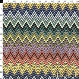 Canlı Renk Geçişli Zigzag Desenli Kumaş