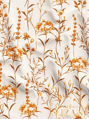 Çayır Çiçeği Desenli Dijital Baskılı Kumaş