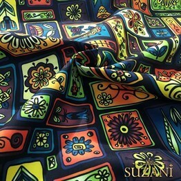 Çerçeveli Patchwork Etnik Desenli Kumaş