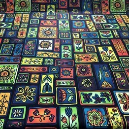 Çerçeveli Patchwork Etnik Desenli Kumaş