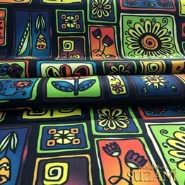 Çerçeveli Patchwork Etnik Desenli Kumaş