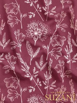 Çiçek Bahçesi Desenli Dijital Baskılı Kumaş