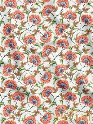 Çiçek Desenli Dijital Baskılı Kumaş