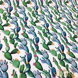 Çiçekli Kaktüsler Desenli Kumaş