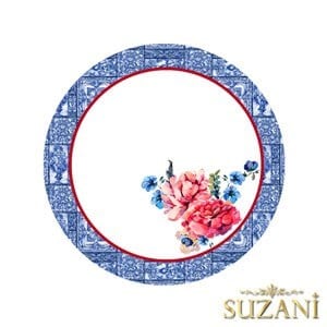 Çiçekli Karo Bordürlü Dikişsiz 3lü Supla Kumaşı