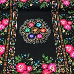 Çiçekli Pano Suzani Desenli Kumaş