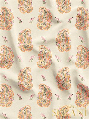 Çiçekli Şal Desenli Dijital Baskılı Kumaş