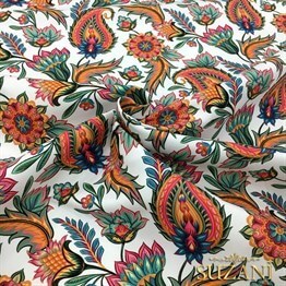 Çiçekli Şal Desenli Kumaş