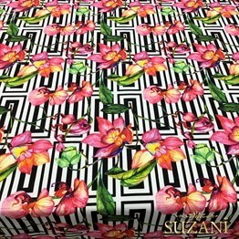 Çiçekli Sarmaşık Desenli Kumaş