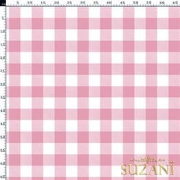 Çilek Büyük Pötikare Desenli Dijital Baskılı Kumaş