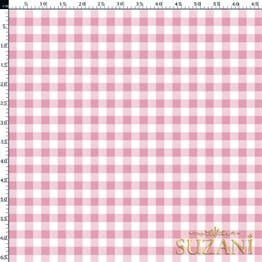 Çilek Küçük Pötikare Desenli Dijital Baskılı Kumaş