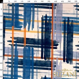 Çizgi Suluboya Dijital Baskılı Kumaş