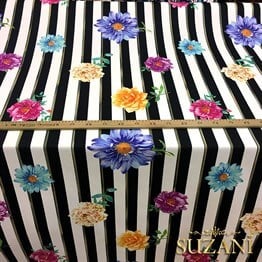 Çizgili Çiçekli Kumaş