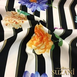 Çizgili Çiçekli Kumaş