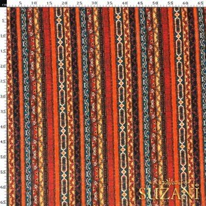 Çizgili Kilim Desenli Dijital Baskılı Kumaş