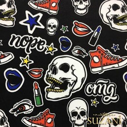 Converse Kafatası Pop Art Desenli Kumaş