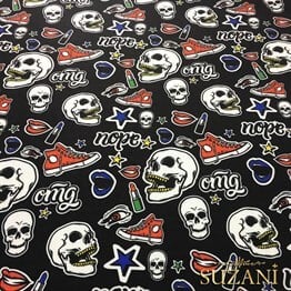 Converse Kafatası Pop Art Desenli Kumaş